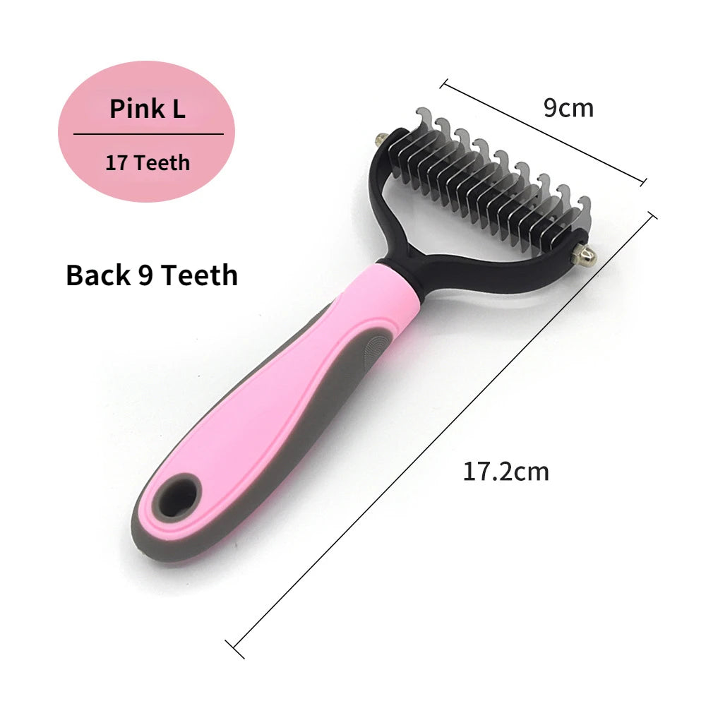 ๐พ Pet Deshedding Brush โ๏ธ Hair Remover & Knot Cutter for Cats & Dogs