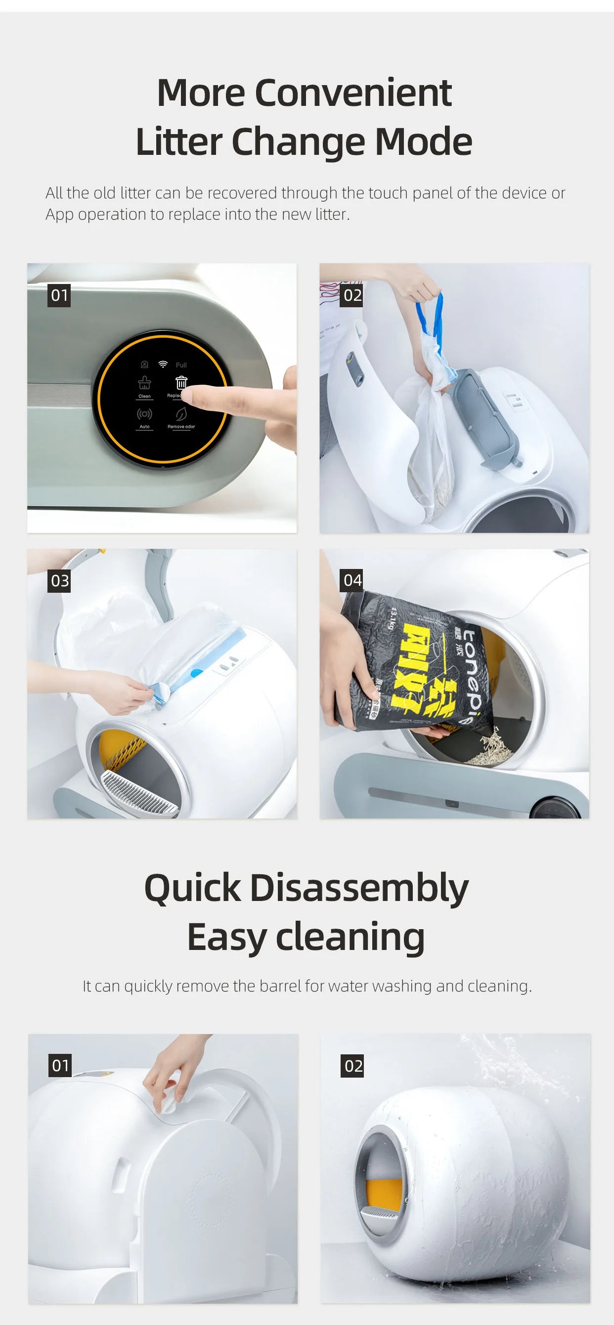 πΊπ§Ή Tonepie 65L Smart Cat Litter Box Self-Cleaning & Fully Enclosed