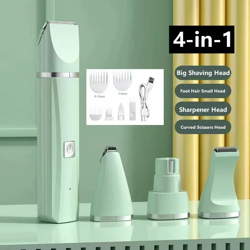 πΎ 4-in-1 Pet Grooming Kit βοΈπ Clippers, Trimmer & Shaver (USB Rechargeable)