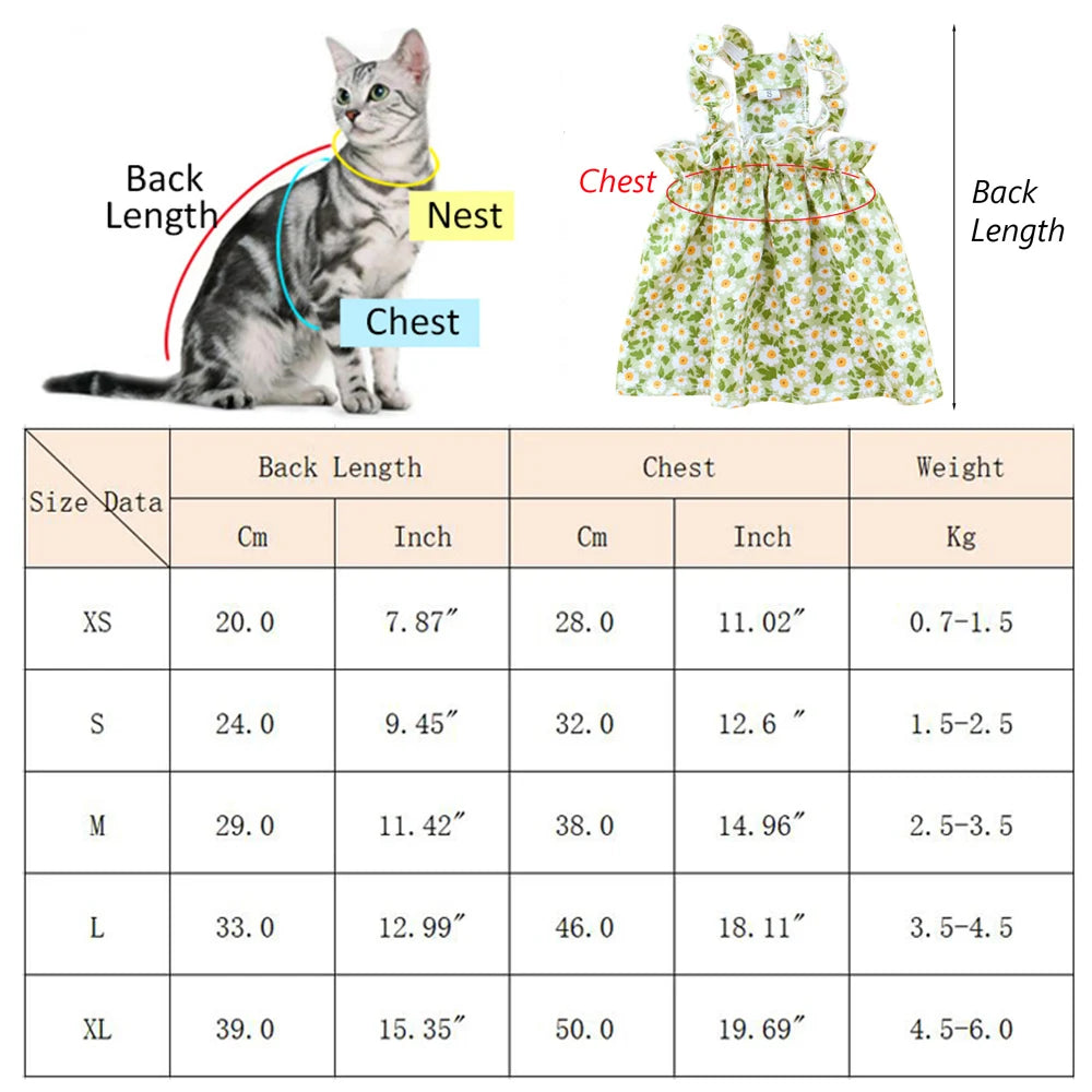 πΈπΊ Summer Cat Dress Cotton Suspender Princess Outfit
