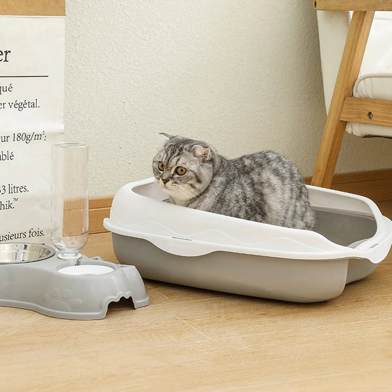 πΊ Semi-Enclosed Cat Litter Box π½β¨ Spatter-Proof & Easy Clean