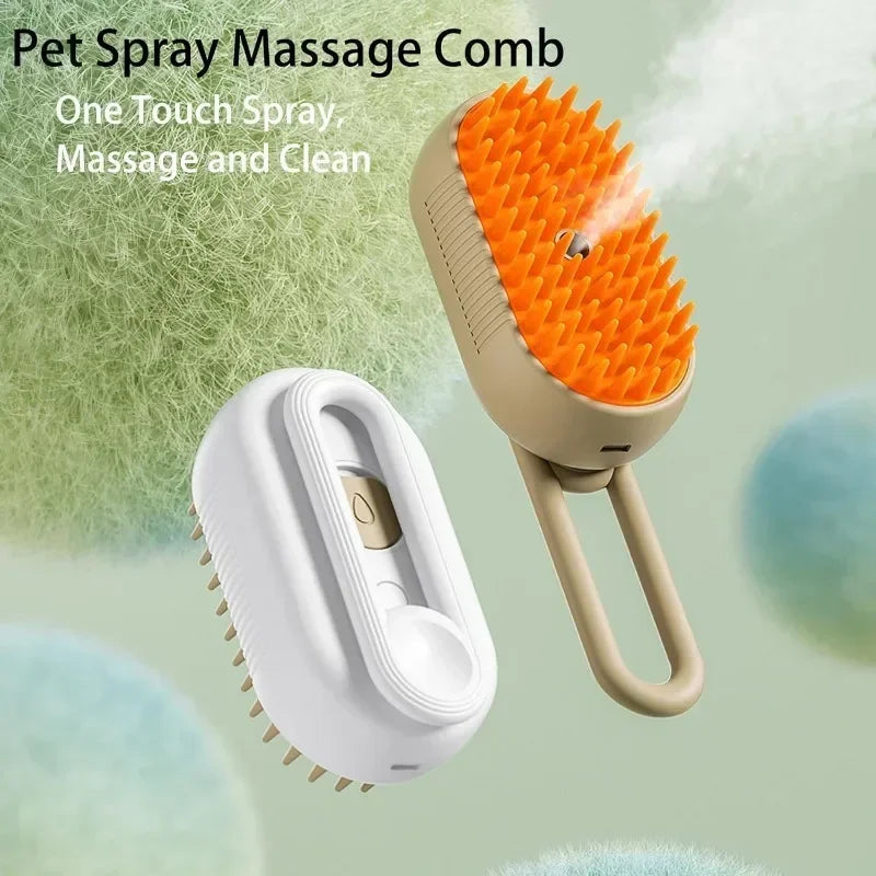 π«οΈπΎ 3-in-1 Steamy Pet Brush Groom, Massage & De-Shed