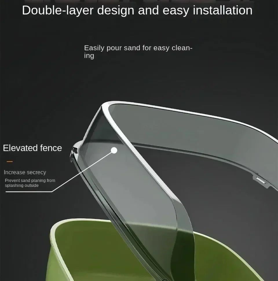 πΊπΎ Semi-Enclosed Cat Litter Box Splashproof Tray