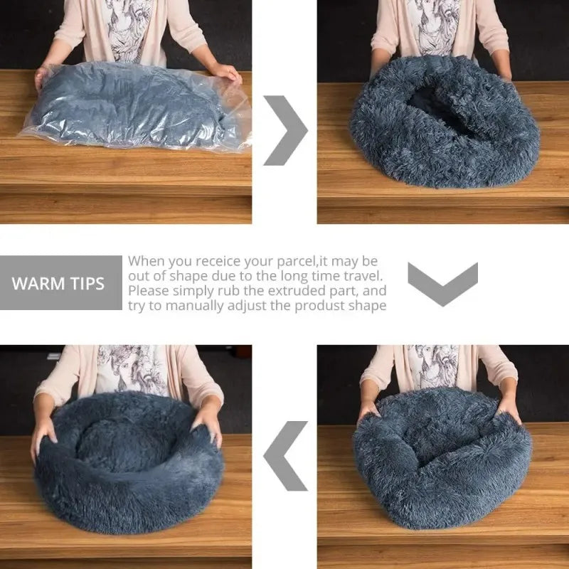 πΊποΈ Plush Donut Cat Bed Super Soft & Washable