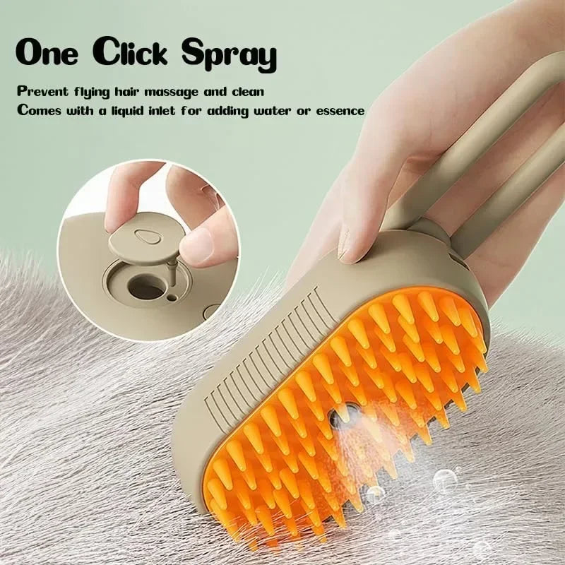 π«οΈπΎ 3-in-1 Steamy Pet Brush Groom, Massage & De-Shed