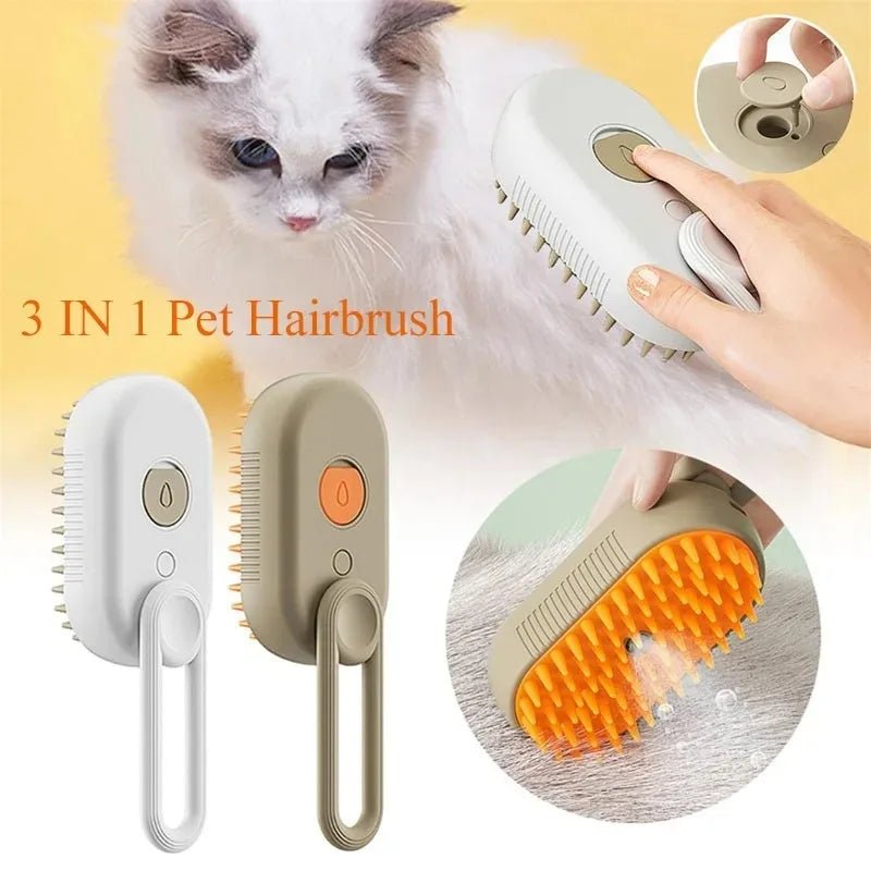π«οΈπΎ 3-in-1 Pet Steam Brush Groom, Massage & De-Shed