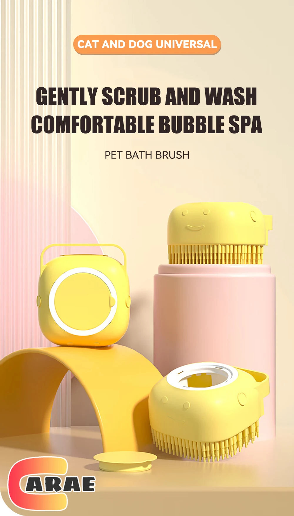 ππΎ Dog & Cat Bathing Brush Silicone Massage & Shampoo Dispenser