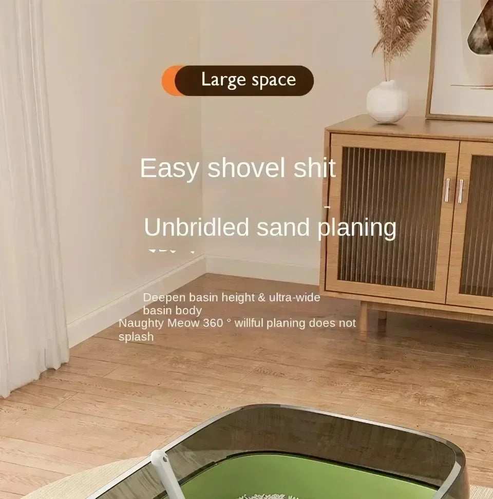 πΊπΎ Semi-Enclosed Cat Litter Box Splashproof Tray