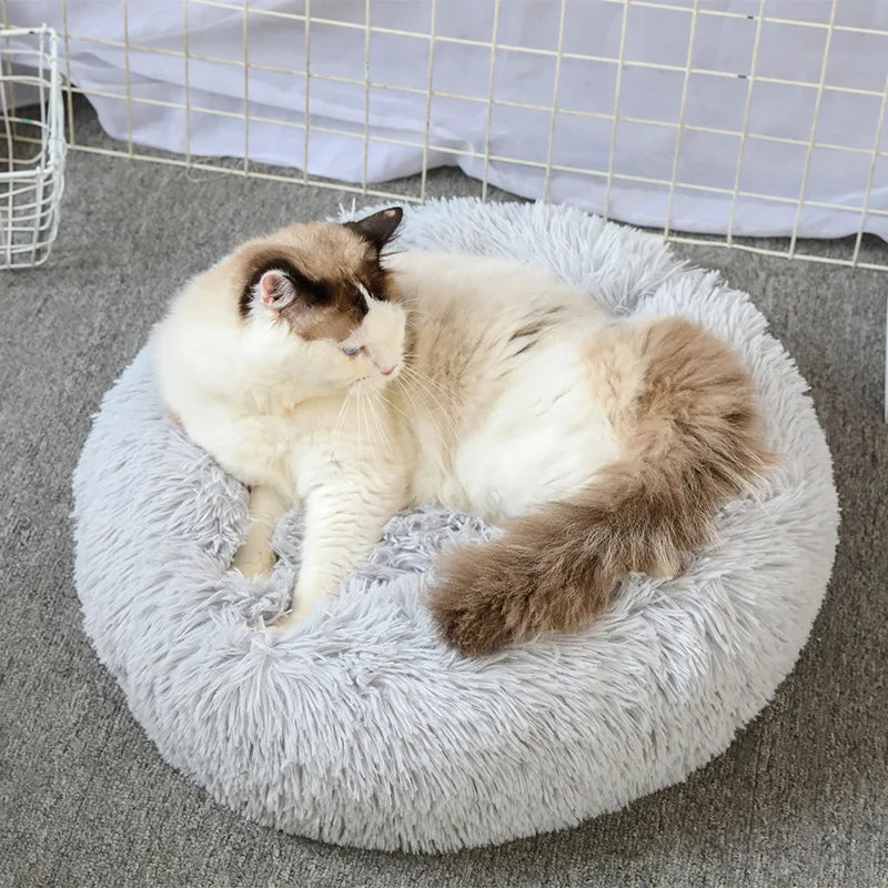 πΊποΈ Plush Donut Cat Bed Super Soft & Washable