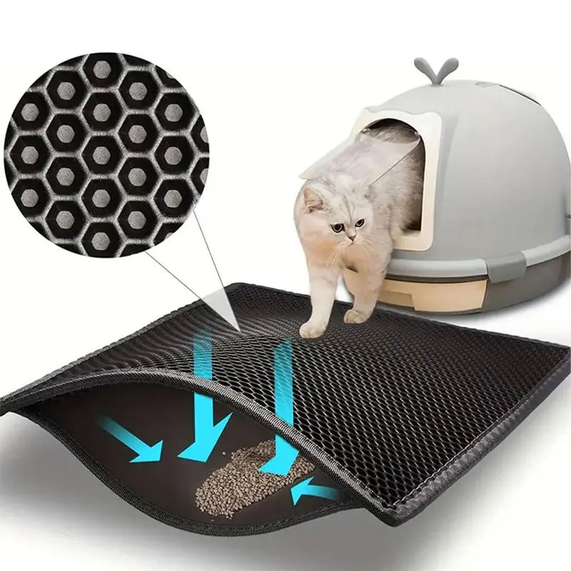 πΎ Waterproof Cat Litter Mat Double Layer Trapping Pad