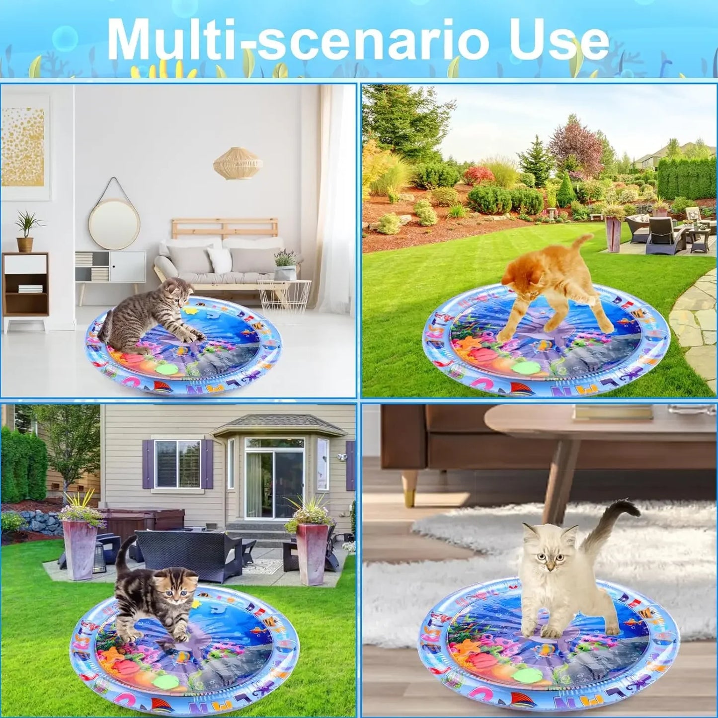 ππΎ Inflatable Water Play Mat Sensory Toy for Cats & Dogs