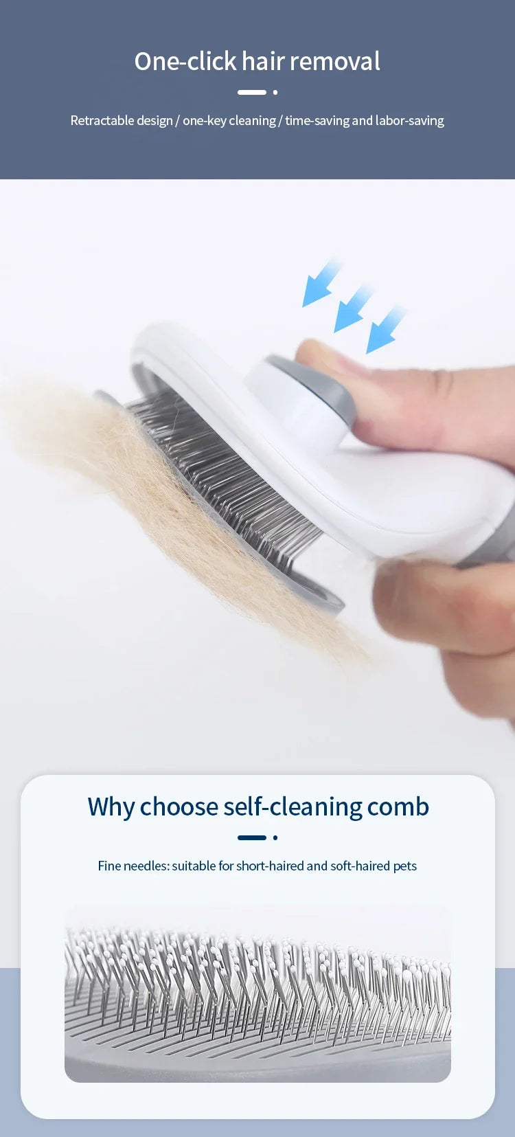 πΎ Stainless Steel Pet Brush & Comb Grooming for Cats & Dogs