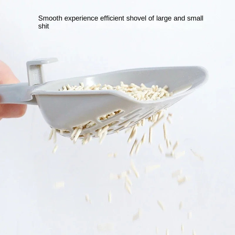 😺🐾 Plastic Cat Litter Scoop Self-Cleaning Shovel with Base