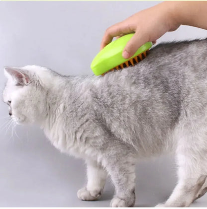 🌫️🐾 3-in-1 Steam Pet Brush Groom, Massage & De-Shed