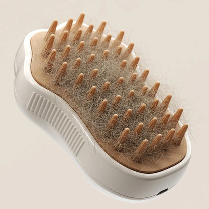 🌫️🐾 3-in-1 Steam Pet Brush Groom, Massage & De-Shed Cats & Dogs