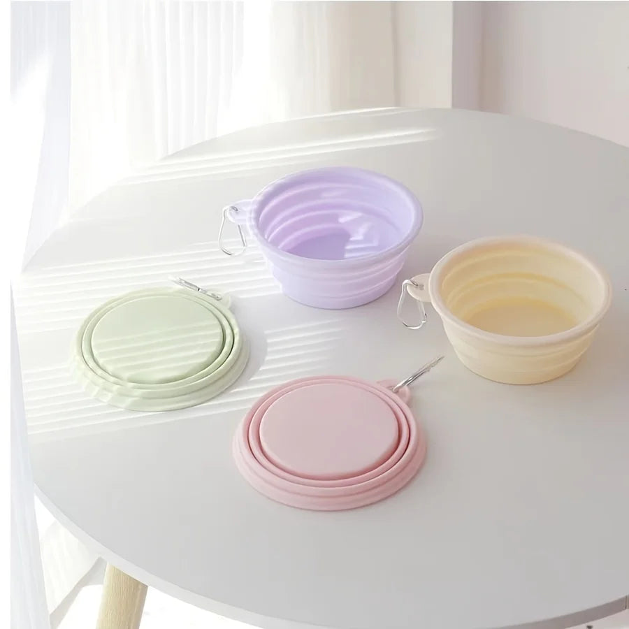 🐾 Foldable Pet Bowl 🧳💧 Portable Silicone Travel Feeder