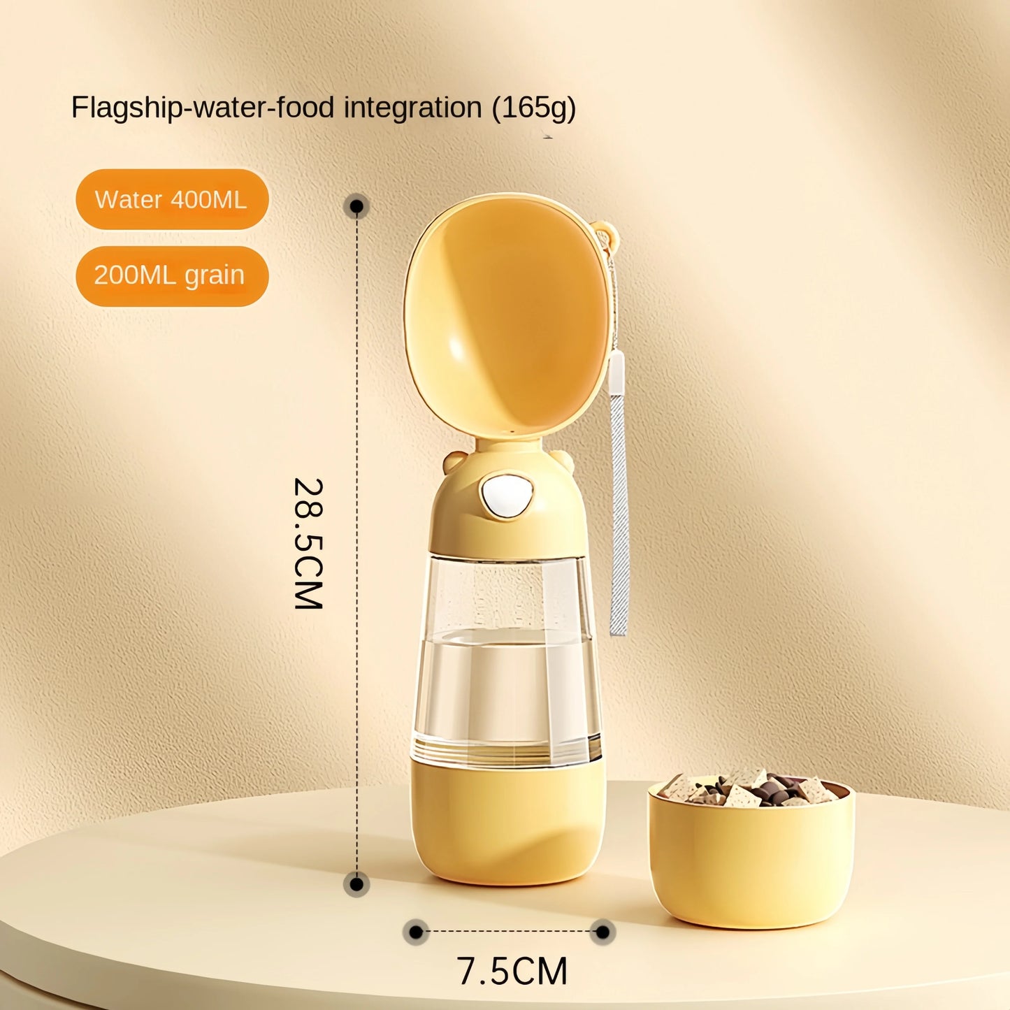 🐶🐱 Portable Pet Water Bottle 💧🍖 Travel Cup with Food Dispenser