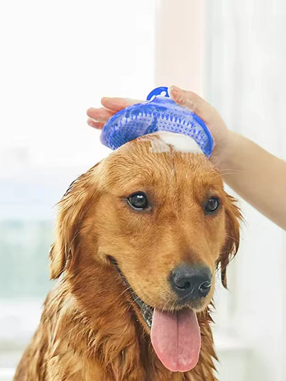 🛁🐾 Soft Rubber Pet Bath Brush Grooming & Massage Comb for Cats & Dogs
