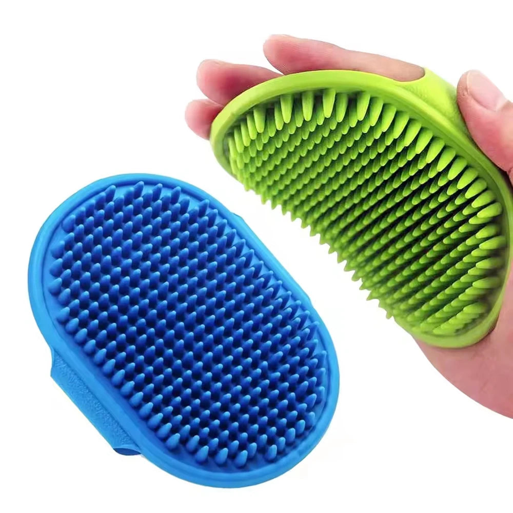 🛁🐾 Soft Rubber Pet Bath Brush Grooming & Massage Comb for Cats & Dogs
