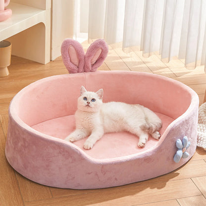 😺🛏️ Detachable Soft Pet Bed Washable Dog & Cat Bed