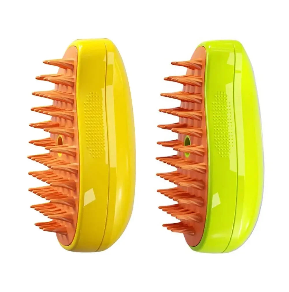 🌫️🐾 3-in-1 Steam Pet Brush Groom, Massage & De-Shed