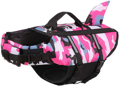 🦈🐶 Pet Dog Life Jacket Swimming Vest & Harness
