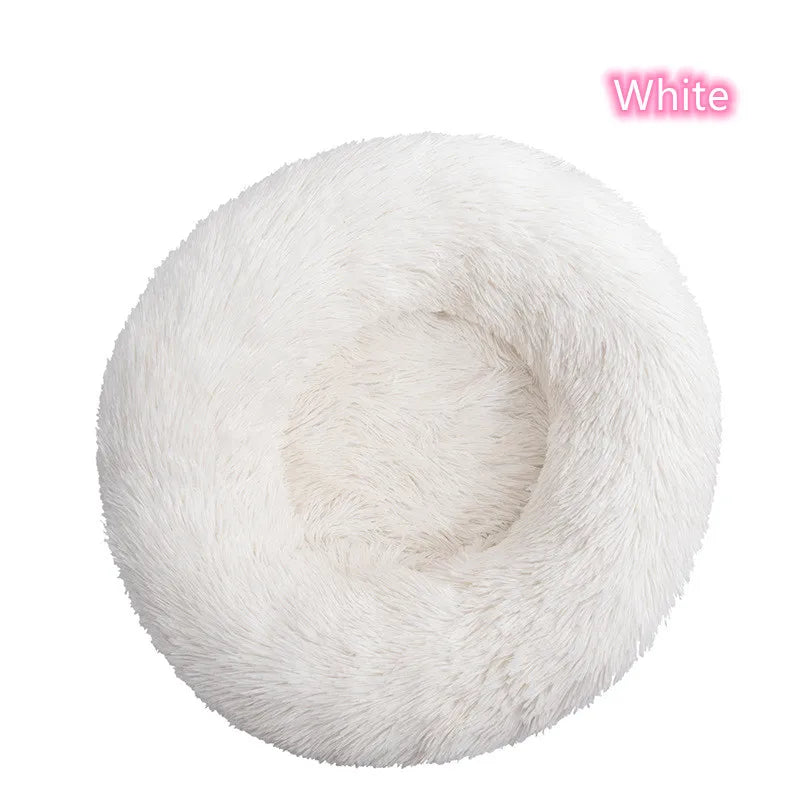 😺🛏️ Plush Donut Cat Bed Super Soft & Washable