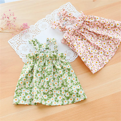 🌸😺 Summer Cat Dress Cotton Suspender Princess Outfit