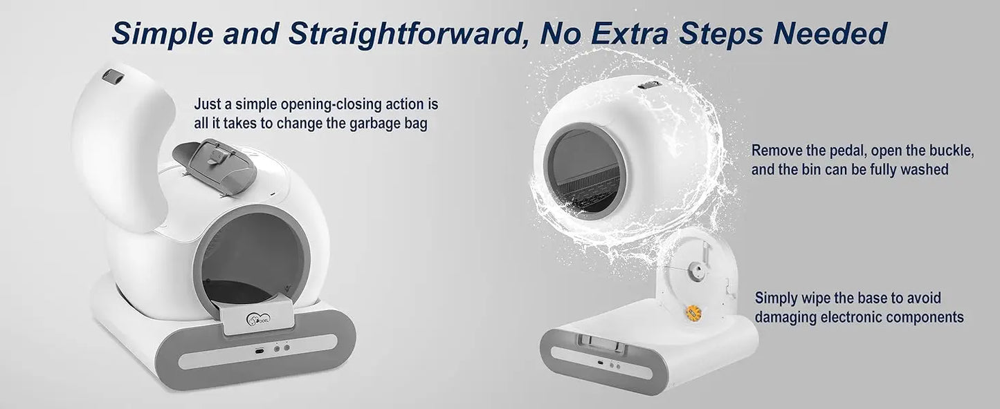 😺 DOEL Smart Cat Litter Box 📱✨ Automatic Self-Cleaning for Multiple Cats