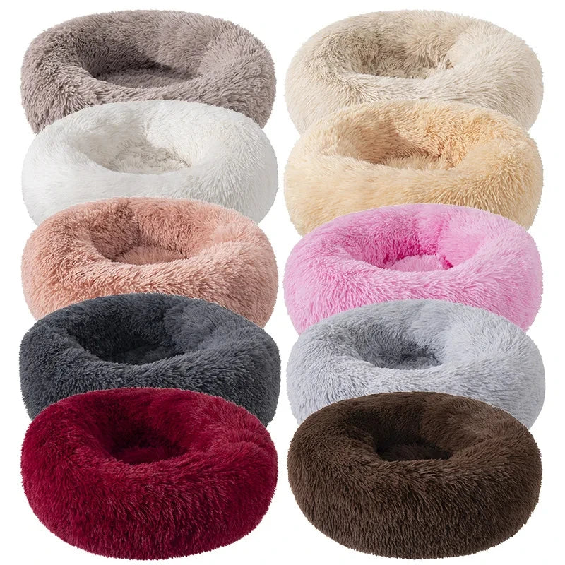 😺🛏️ Plush Donut Cat Bed Super Soft & Washable