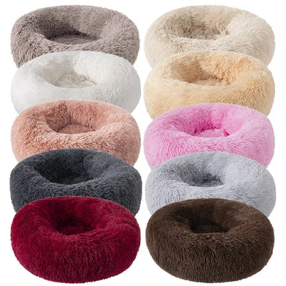 😺🛏️ Plush Donut Cat Bed Super Soft & Washable