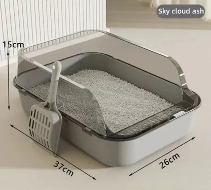 😺🛏️ Semi-Enclosed Cat Litter Box Splashproof Kitten Tray