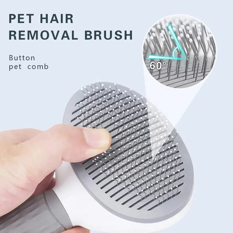 🐶🐱 Self-Cleaning Pet Brush Hair Remover & Grooming Comb