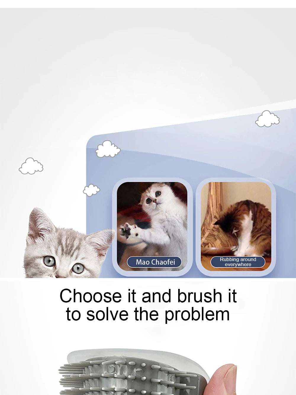 🐾✨ Cat & Dog Grooming Massager Hair Remover Brush
