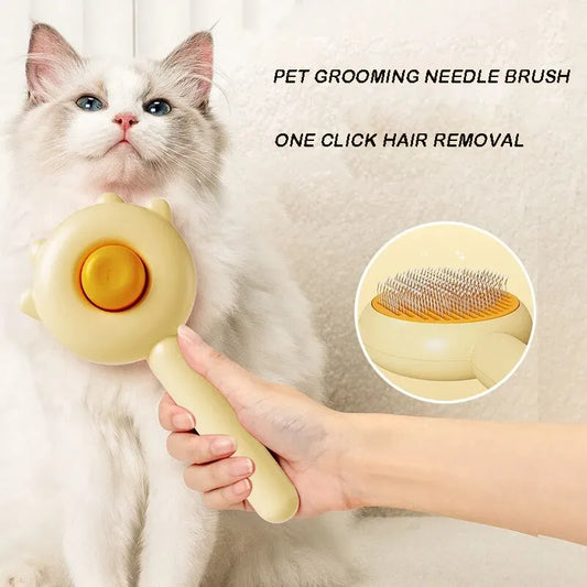😺🐶 Pet Grooming Comb ✨🖐️ Massage & Cleaning Brush for Cats & Dogs
