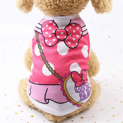 👕🐾 Cartoon Dog T-Shirt Summer Soft Vest for Puppies & Small Dogs