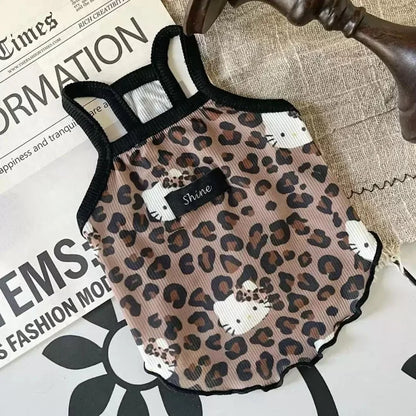 🐾👕 Leopard-Print Pet Vest Summer 2025 Trendy Clothes for Cats & Dogs