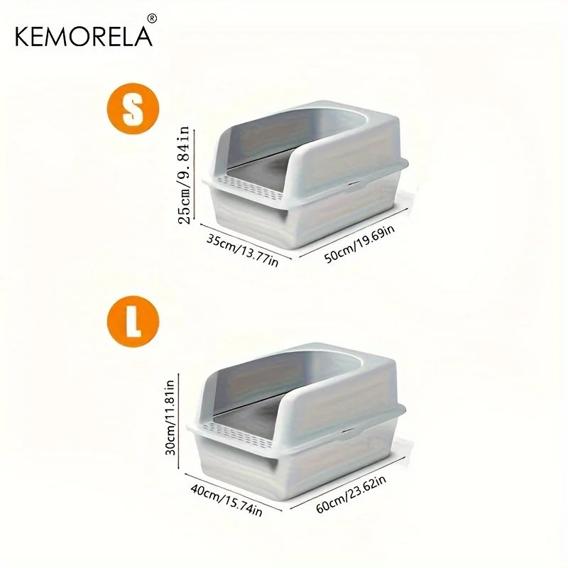 😺 XL Stainless Steel Cat Litter Box  High-Sided, Odor-Free & Durable