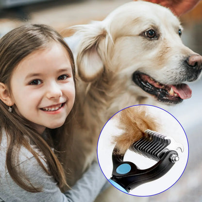 🐾 Pet Deshedding Brush ✂️ Hair Remover & Knot Cutter for Cats & Dogs