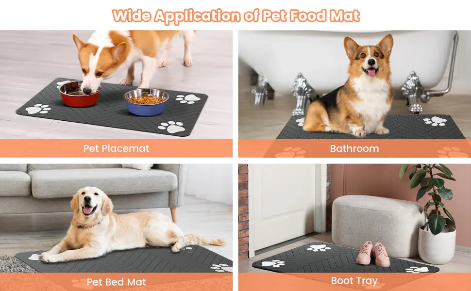 🐾 Pet Feeding Mat 🧼💧 Absorbent & Waterproof Placemat