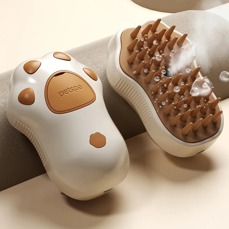 🌫️🐾 3-in-1 Steam Pet Brush Groom, Massage & De-Shed Cats & Dogs
