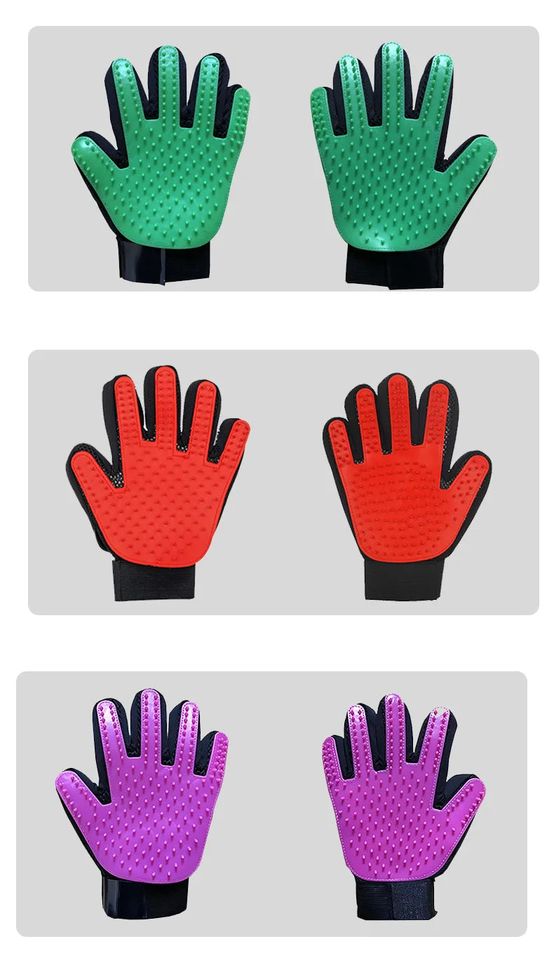 🧤🐾 Pet Hair Removal Gloves Grooming & Massage for Cats & Dogs
