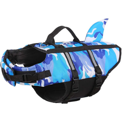 🦈🐶 Pet Dog Life Jacket Swimming Vest & Harness