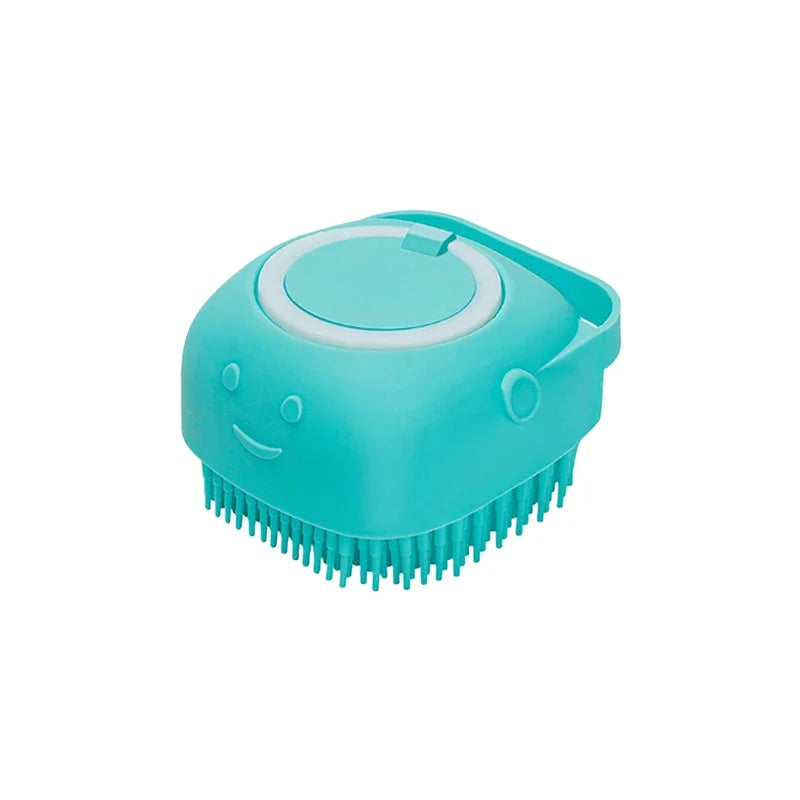 🛁🐾 Dog & Cat Bathing Brush Silicone Massage & Shampoo Dispenser