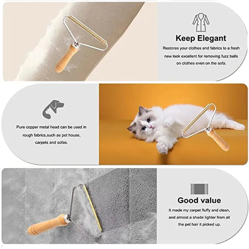 🧹🐾 Portable Fabric Hair Remover Double-Sided Clothes & Carpet Shaver