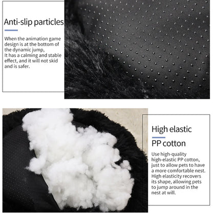 😺🛏️ Plush Donut Cat Bed Super Soft & Washable