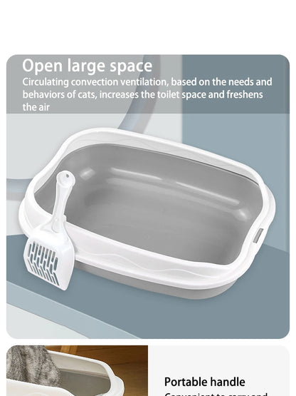 😺 Semi-Enclosed Cat Litter Box 🚽✨ Spatter-Proof & Easy Clean