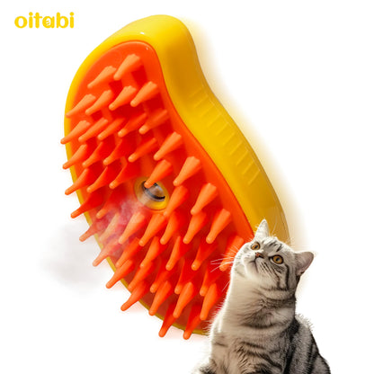 🐾 Pet Steam Brush 💨✨ Grooming & Hair Removal for Dogs & Cats