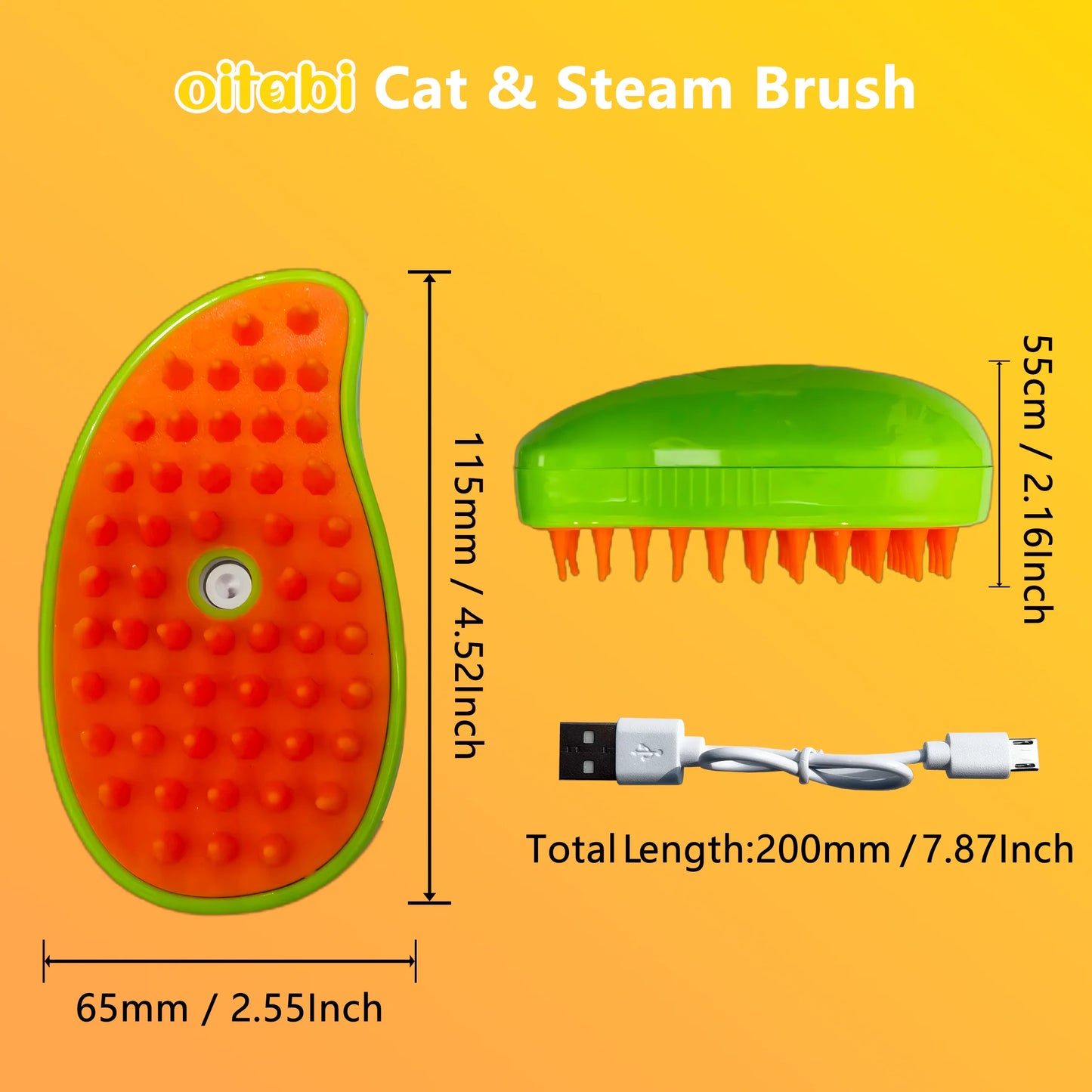 🐾 Pet Steam Brush 💨✨ Grooming & Hair Removal for Dogs & Cats