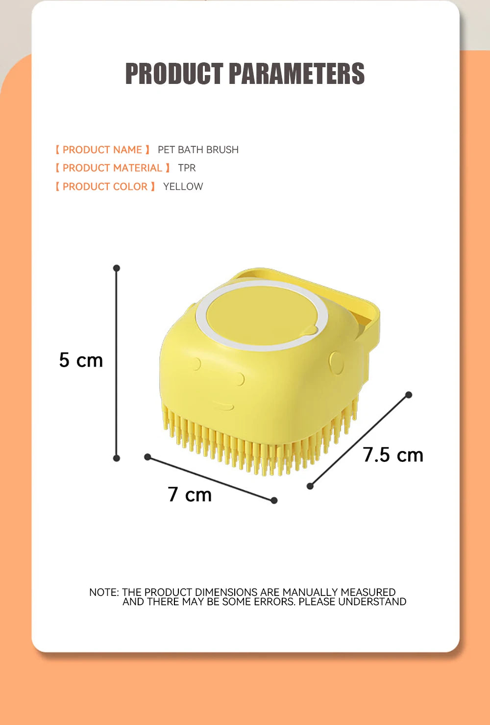 🛁🐾 Dog & Cat Bathing Brush Silicone Massage & Shampoo Dispenser